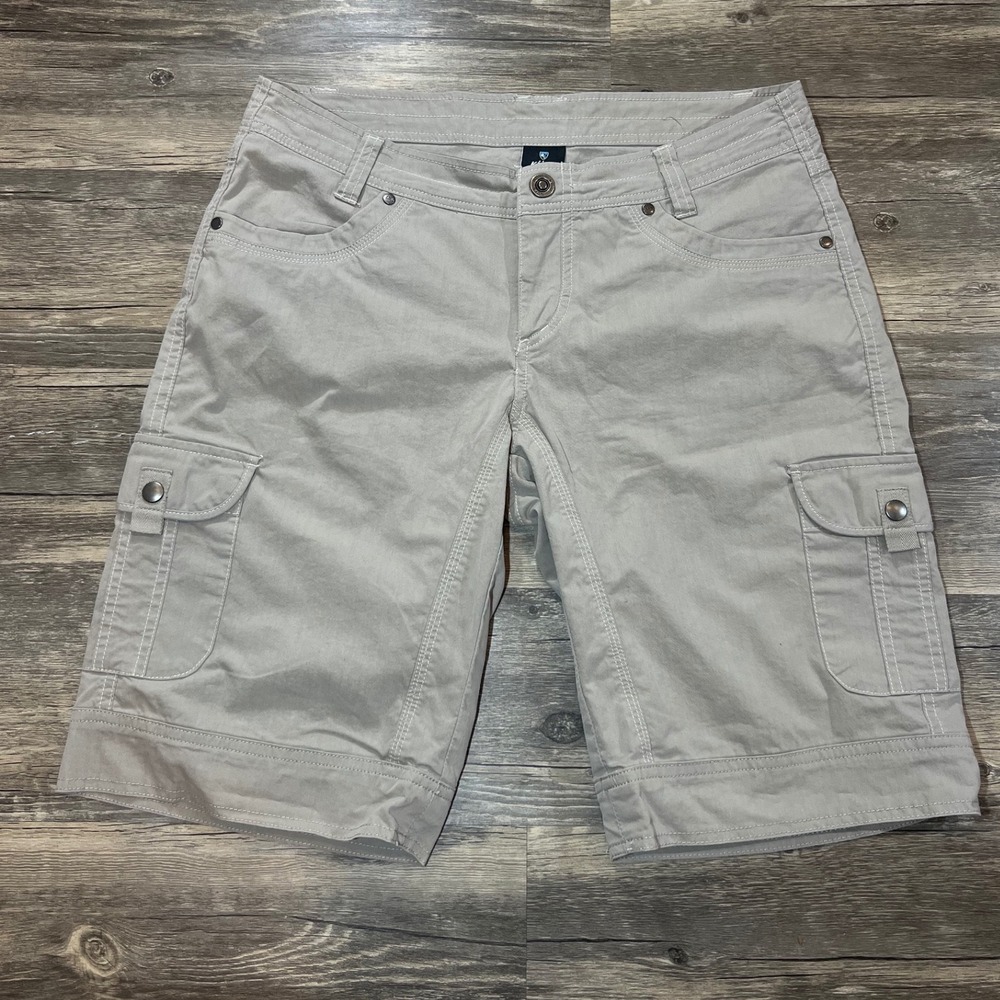 KÜHL Women's Khaki Hiking Pants Utility Cargo Outdoor Travel Straight Leg